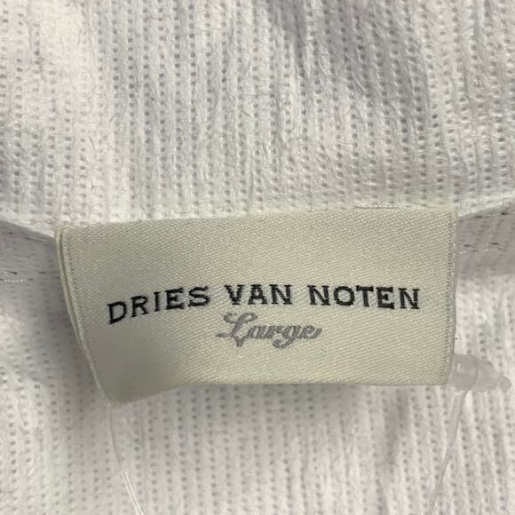 DRIES VAN NOTEN Size L Black White Polyethylene Blend Zip Up  Hooded Coat - Picture 4 of 7